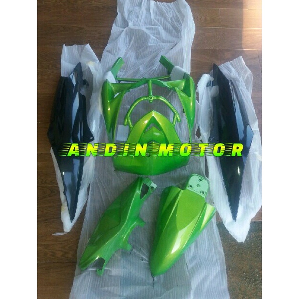 Cover body mio soul karbu full set warna hijau abu-abu Limited