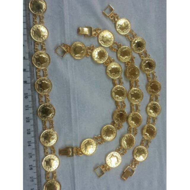 Gelang Koin Rupiah Ringgit gelang suku Lapis emas 24k