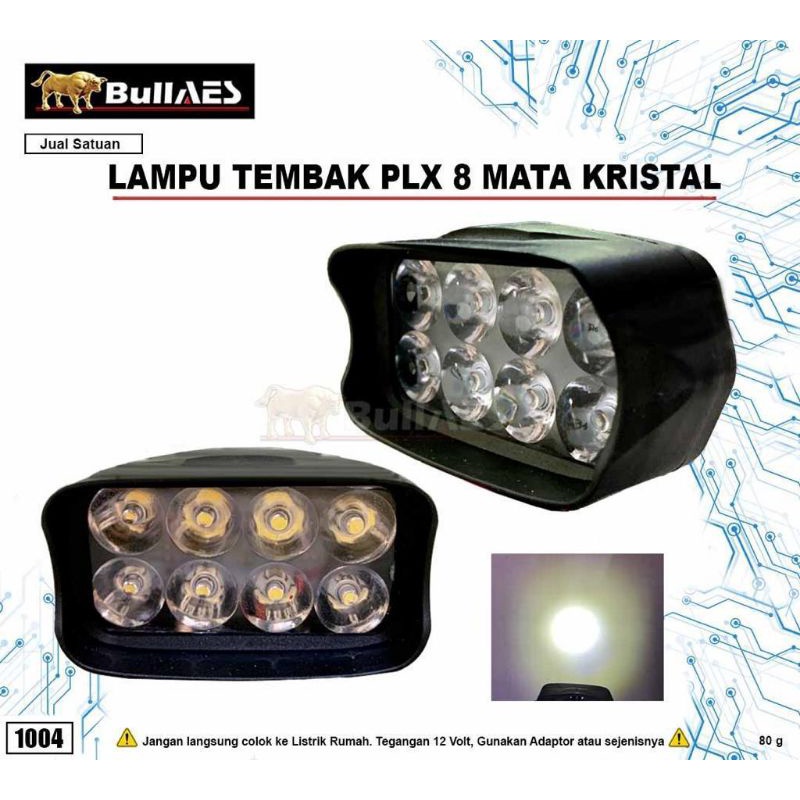 LAMPU LED BAR TEMBAK SOROT 8LED 8WATT MOBIL MOTOR 12-V