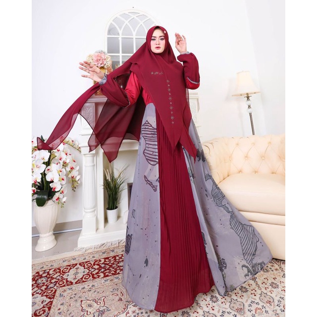 SET GAMIS NEW COLLECTION ALQIBLAT SYARI TEMA LAGOSI TANAH OGI 2