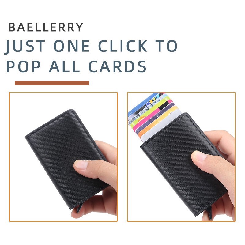 Dompet Kartu Kulit Pria Rfid Wallet Card Holder Baellerry K9129