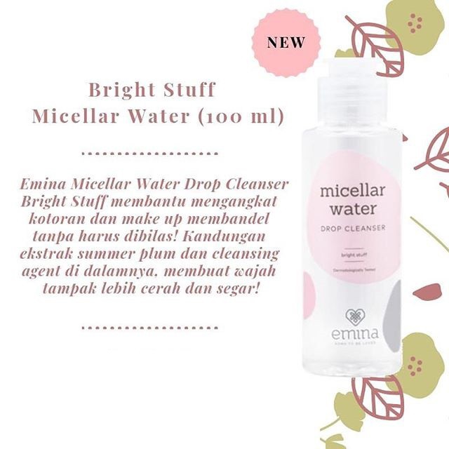 EMINA BRIGHT STUFF SERIES ( MOIST CREAM / SHEET MASK / FACE TONER / FACE WASH / LOOSE POWDER / TONR UP CREAM )