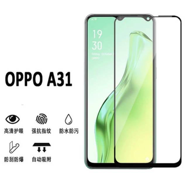 TG Anti Gores Layar Oppo A31 Tempered Glass Full Screen Guard protector Pelindung HP Premium