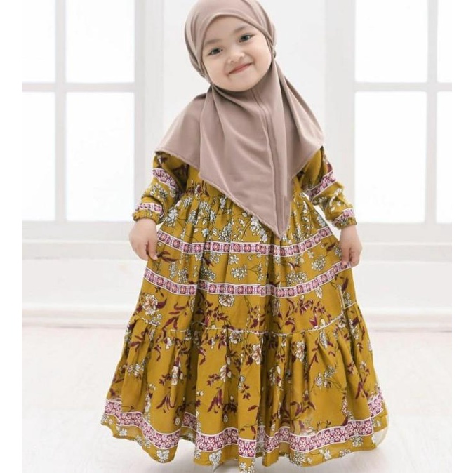 Vanilla Kids Setelan Baju Muslim Anak Plus Khimar Terlaris & Termurah - Navy Original