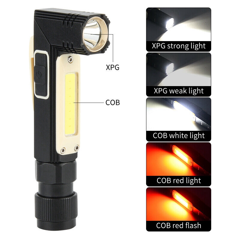 ✫〖ready to ship/COD〗✫  Senter LED 50000lm 5 Mode COB USB Rechargeable dengan Magnet untuk Kerja