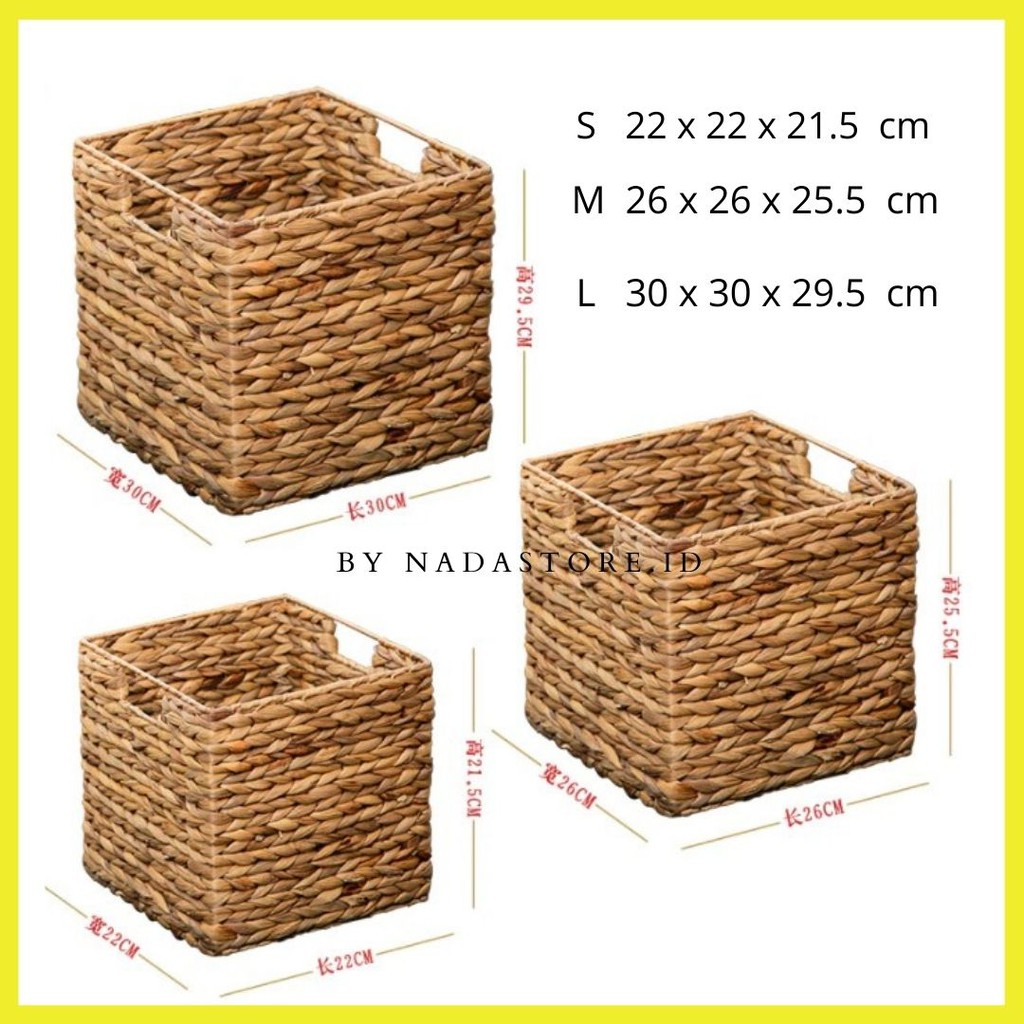 waterhyacinth square storage basket / keranjang anyaman enceng gondok /  / Tempat Penyimpanan / box