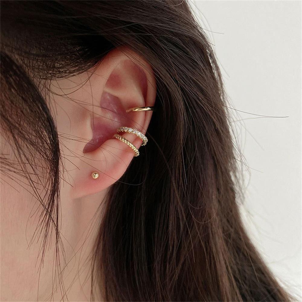 Top 3Pcs/Set CZ Cuff Earrings Fashion Hadiah Perhiasan Mungil Tanpa Tindik Ear Cuff