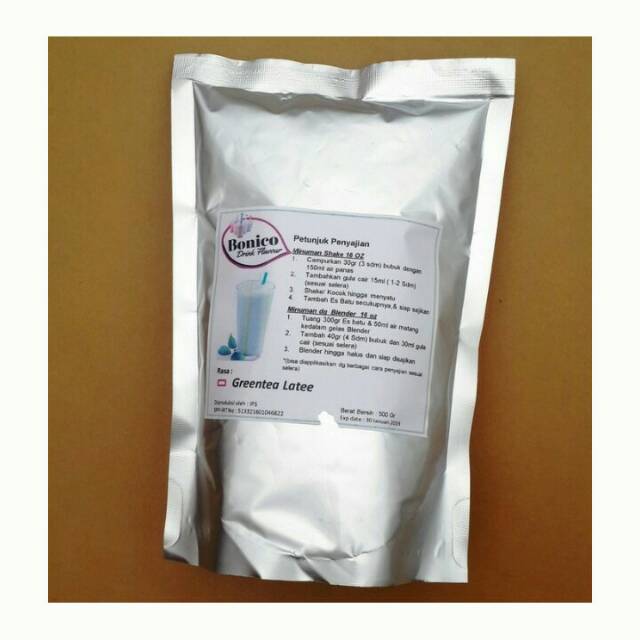 

bonico greentea late powder 250gr bubuk minuman greentea late