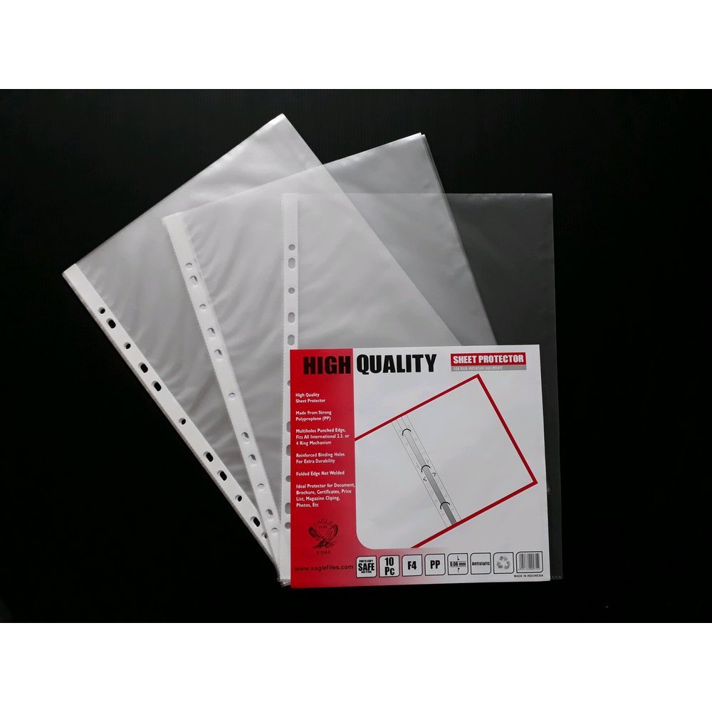

PLASTIK POCKET PP SHEET PROTECTOR A4 & F4 CLEAR | ALHAZEN_BS