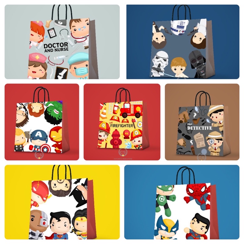 

paperbag birthday/goodie bag/avenger/hampers ulang tahun/souvenir ultah