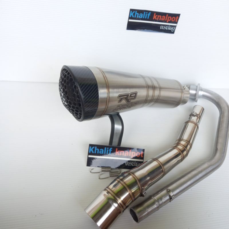 Knalpot racing R9 H2 vixion byson mx old mx king cb150r cbr150 new cb150r xabre full system