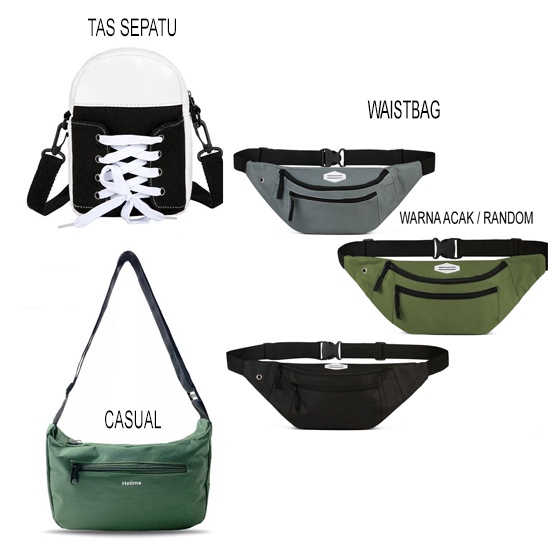 MEIMEISHOP SEPATU - TAS SLINGBAG FASHION WANITA LOKAL SELEMPANG TAS KOREA FASHION SLINGBAG