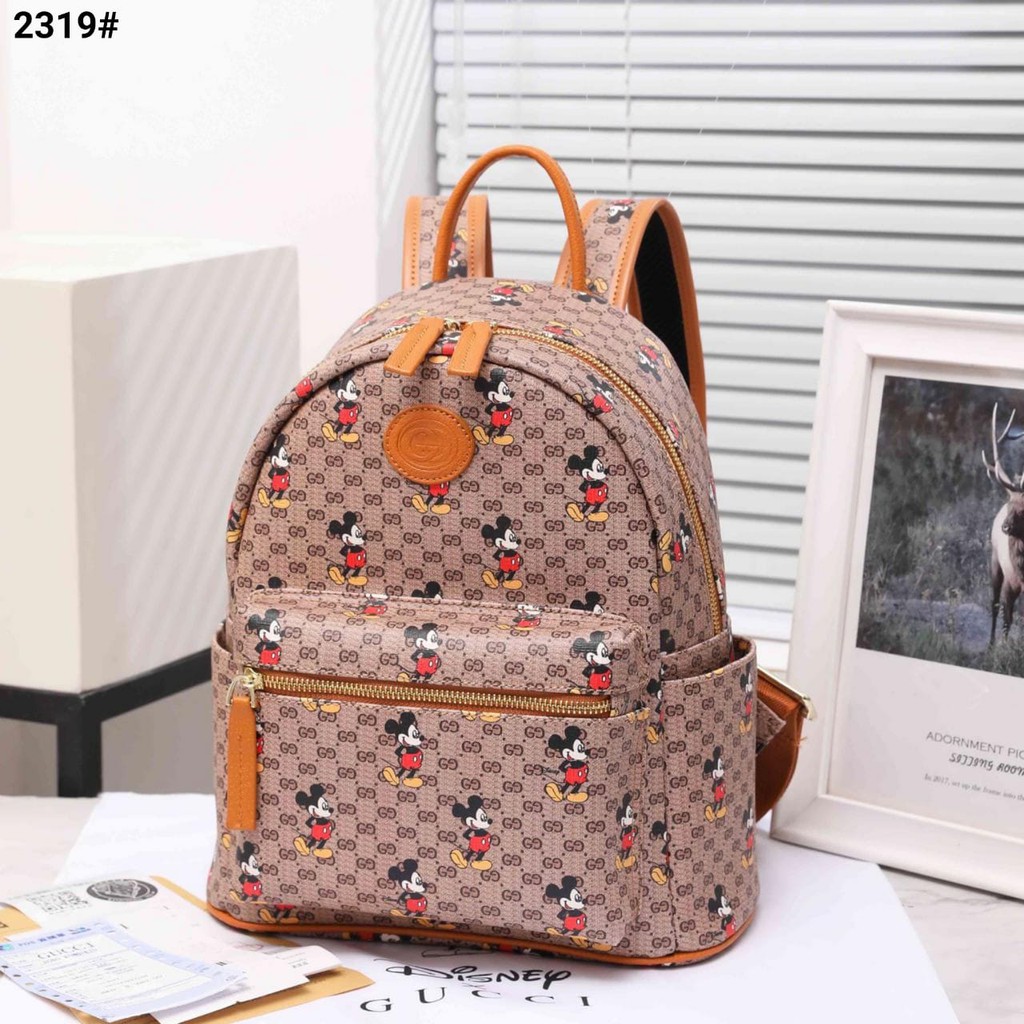 Tas Disney X Gucci Women’s Backpack 2319  TYU 94  batam impor original fashion branded reseller sale