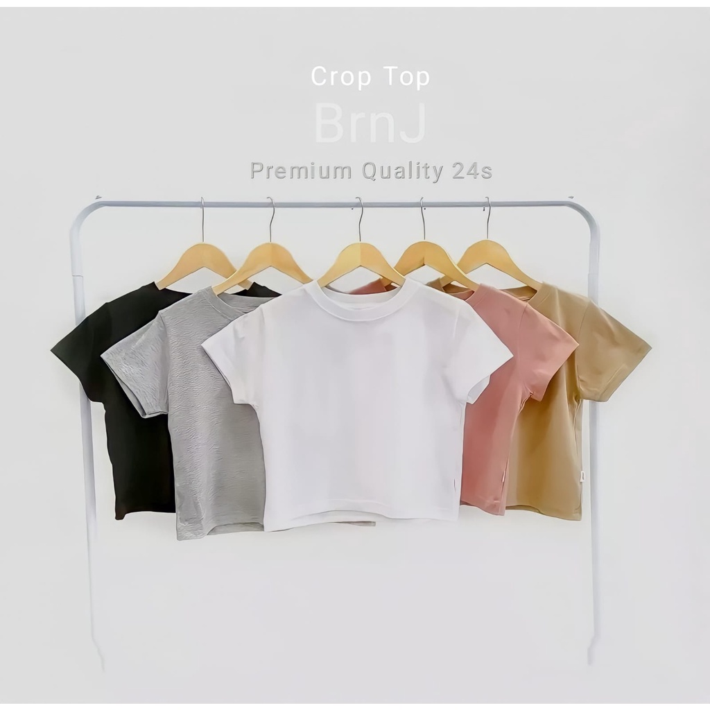 Crop top Tee Lengan Pendek Wanita Korea Combed 24s Atasan Terbaru 2022