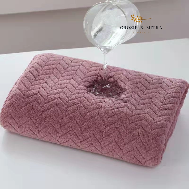 Handuk Mandi Dewasa Unisex 85X170CM 80x160CM &amp; 70X140cm Kamar Mandi Ukuran Jumbo Dewasa Handuk Microfiber Daya Serap Tinggi Embos Zigzag Perlengkapan Kamar Mandi Terlaris Murah Berkualitas