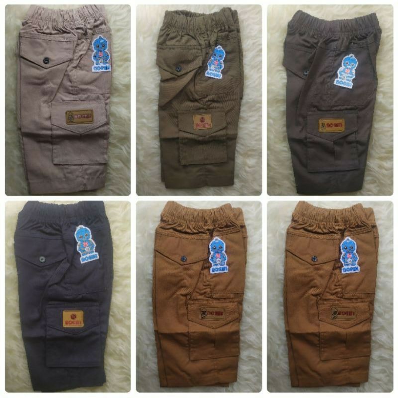 Celana Pendek Chinos Anak Laki Laki Cargo Original Noemi Usia 2 3 4 5 Tahun