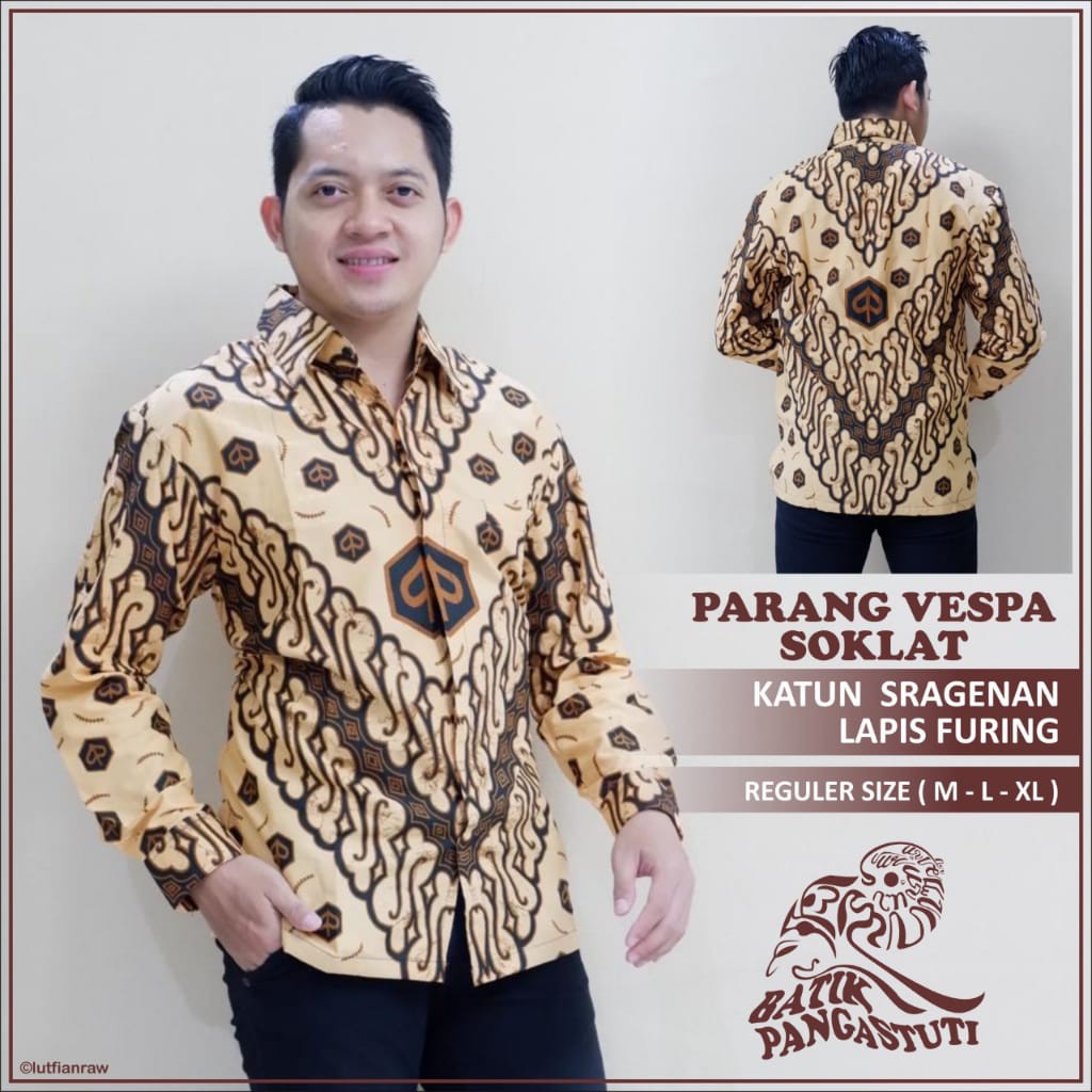 Batik Solo KEMEJA BATIK PRIA SOLO LENGAN PANJANG LAPIS FURING ATASAN BATIK PREMIUM MODERN Parang Vespa Soklat Pangastuti TIRTO UTOMO TRUNTUM SOGAN DAFINAH BYANTARA MACAN NISWARA SOGAN TANAKA CAKAR PARI NAGA SOGAN AJIBHANU WAHYU TUMURUN SETYANING ATI