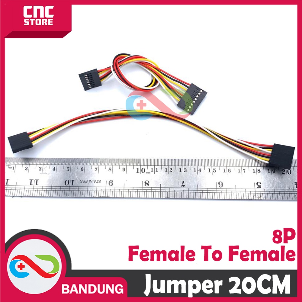 CABLE JUMPER DUPONT 2.54MM LINE FEMALE TO FEMALE 8P 20CM