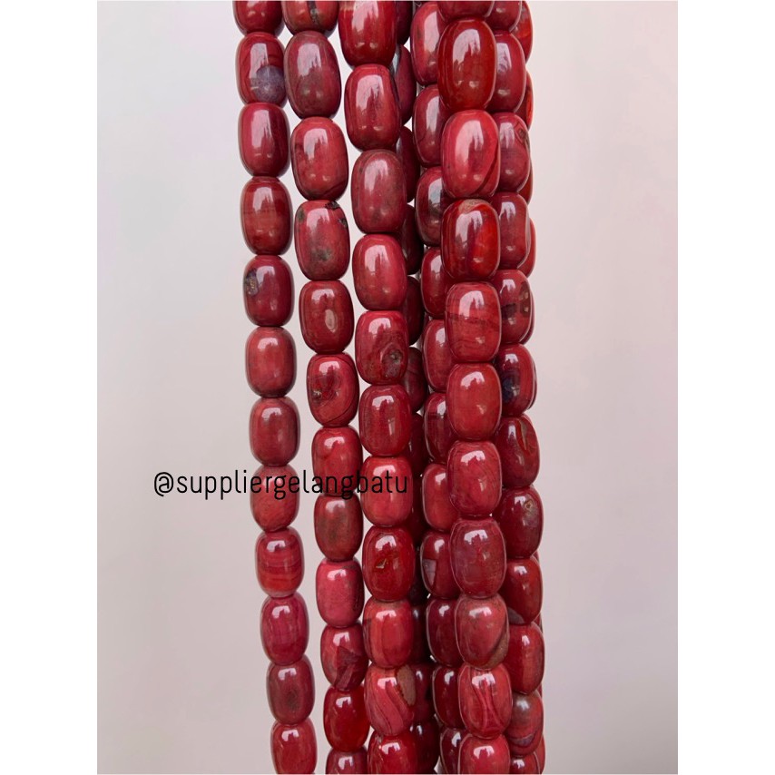 batu alam Penden tabung red carnelian 2 x 1,5 cm merah acc gelangbatu