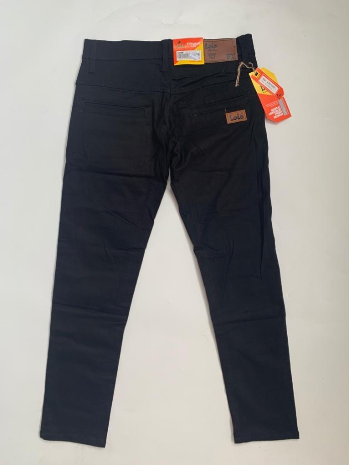 Lois Chino Katun Slimfit Warna Cream,Mocca,Hitam,Abu-Abu//Celana Chino - Hitam, 27