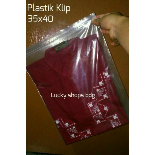  Plastik  PE Klip 35x40 Plastik Packing Baju  Distro 