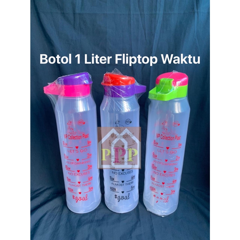 Jual Botol Minum 1 Liter Viral Botol Minum Takar 1000ml Botol 1liter Fliptop Botol Novita 1000 9916