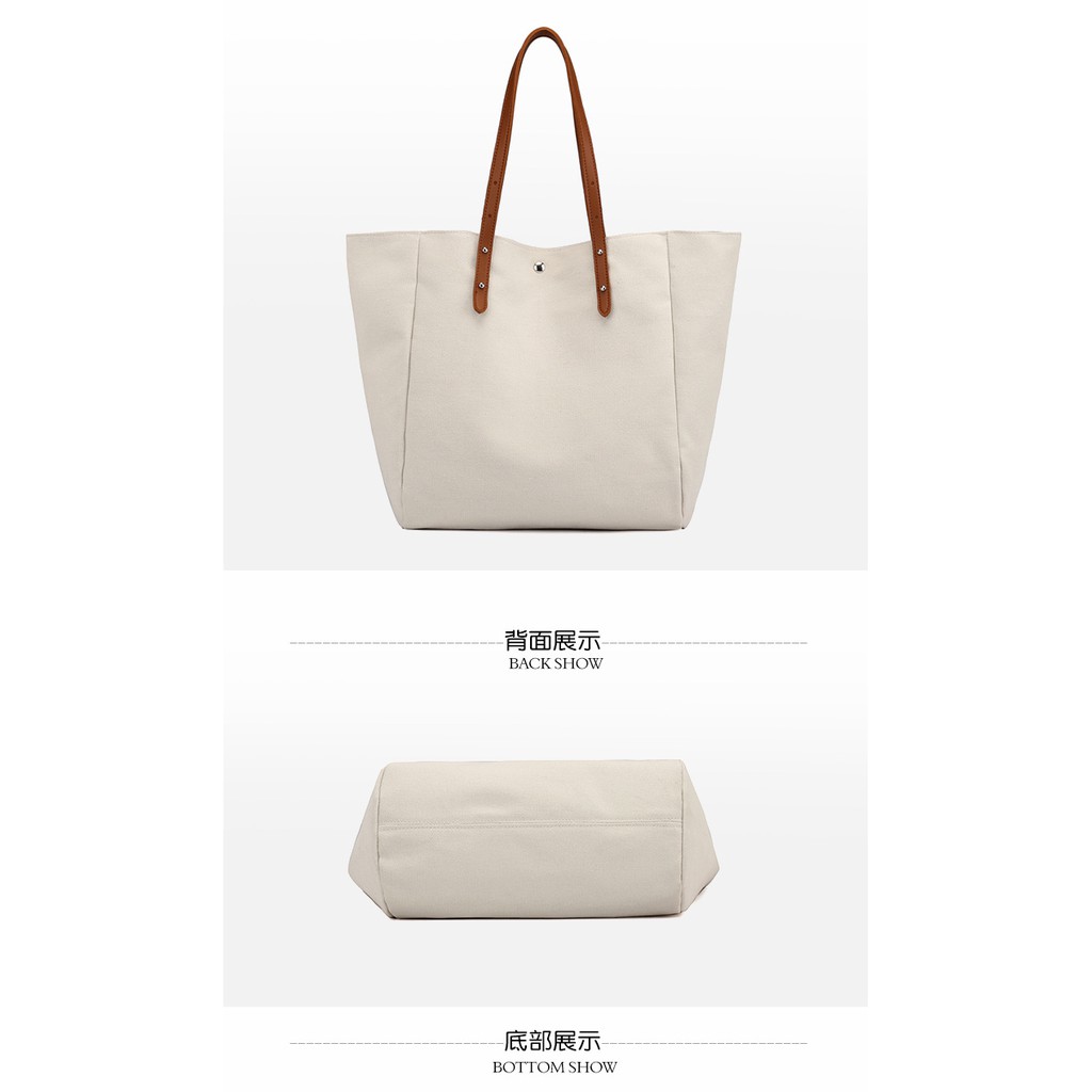 More584 Rumi Canvas Totebag Import / Shoulder Bag Kanvas / Tas Wanita Travel Beach Kanvas Korean Sty