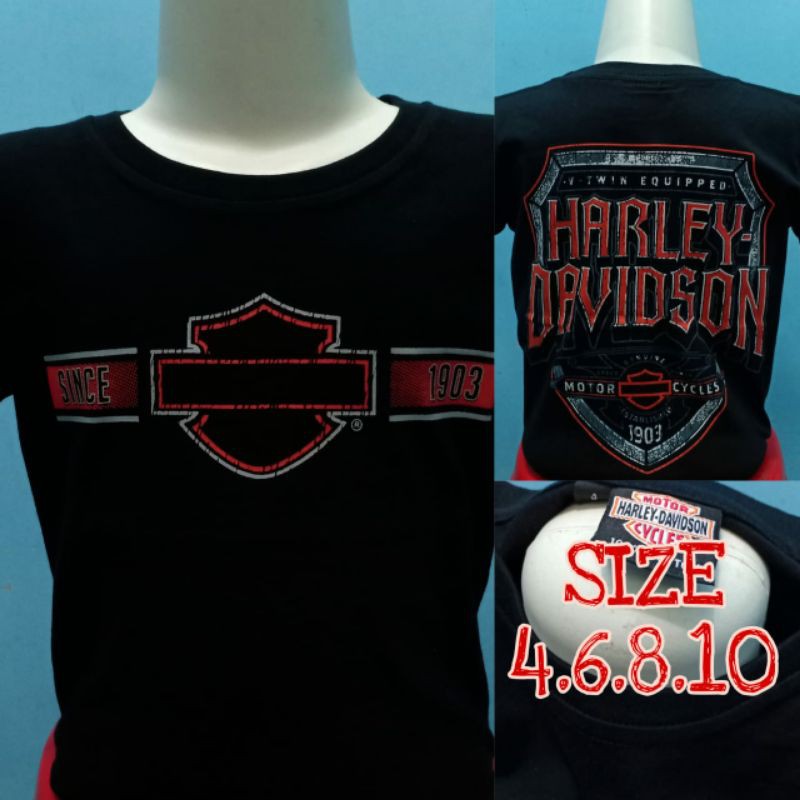 Kaos Harley Davidson Anak Pria/Wanita Lengan Pendek