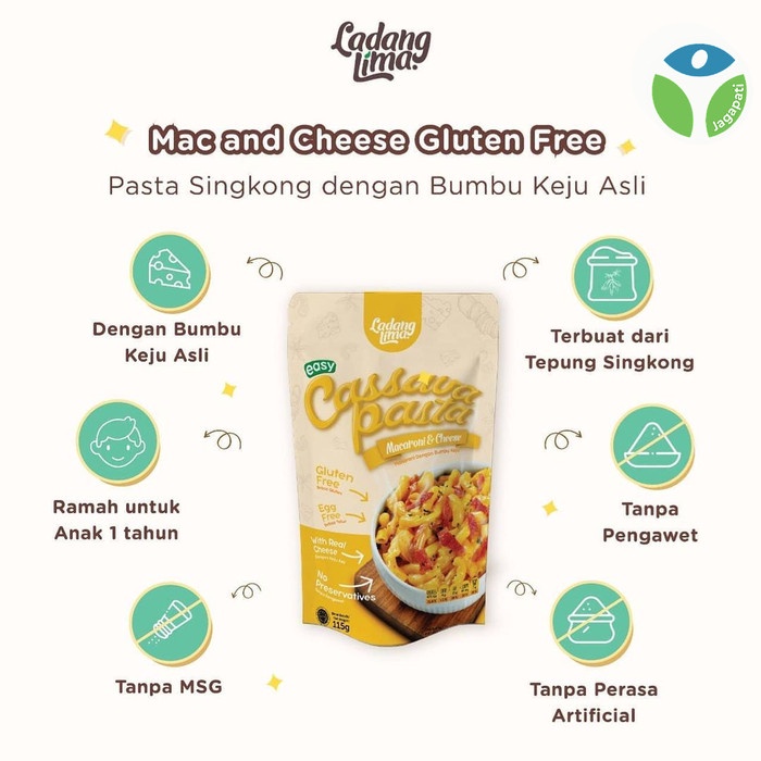 

PASTA-ANEKA- LADANG LIMA - PASTA CASSAVA MAC & CHEESE 115 GR - PASTA ORGANIK -ANEKA-PASTA.