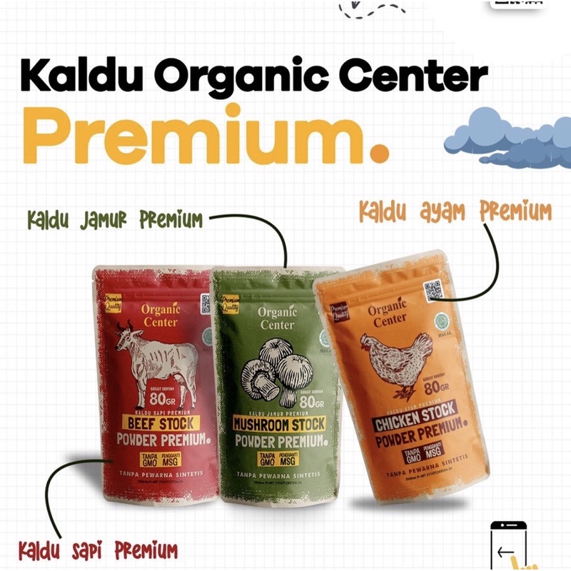 

Kaldu Ayam Premium / Kaldu Sapi Premium / Kaldu Jamur Premium Organic Center 80gr