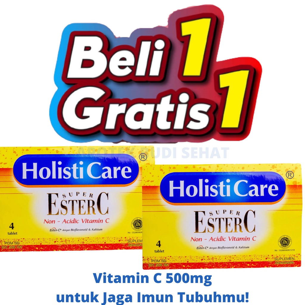 Ester C HolistiCare Vitamin C strip isi 4 tablet Vitamin C 500mg Jaga Imun Vitamin C aman lambung ob