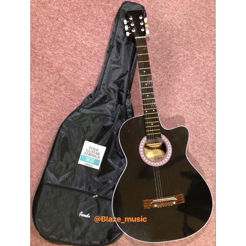 [PAKET FULLSET] Gitar akustik YMH PEMULA CUSTOM MURAH Hitam dan Natural