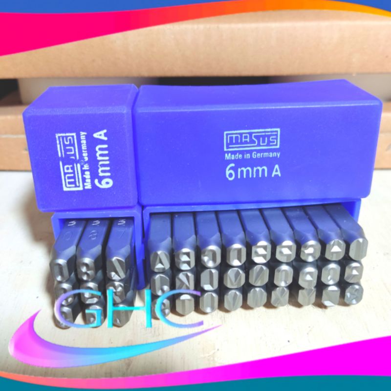 Paket Lengkap Angka Ketok & Huruf Ketok 6 mm Masus Germany Original