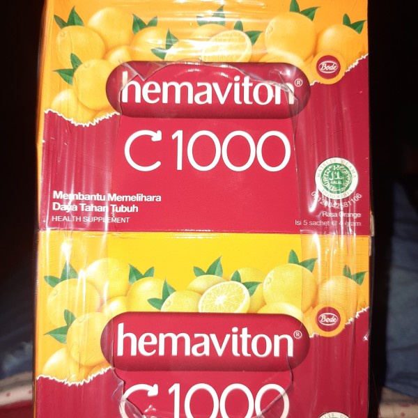 [1 BOX 5 SACHET] Hemaviton C1000 ORANGE Serbuk Vitamin C 1000 Suplemen Daya Tahan Tubuh C-1000 Vit C