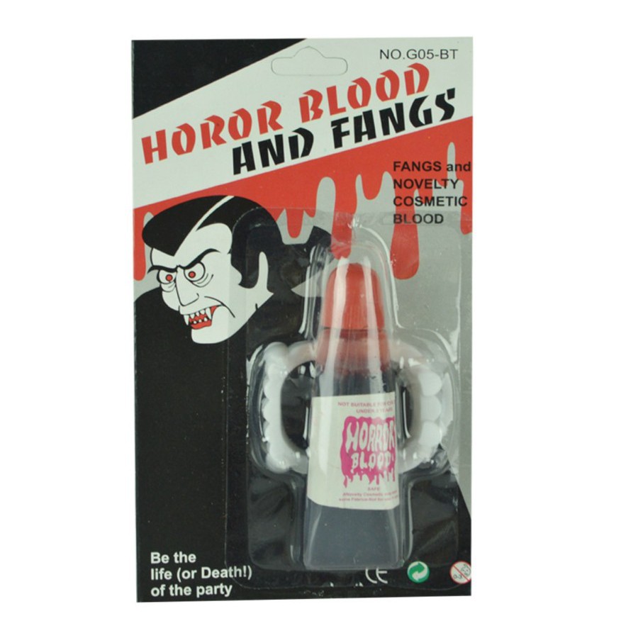 FFBL set fang fake blood darah taring palsu prank mainan dracula