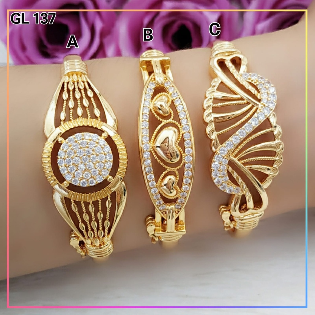 Gelang xuping gelang dewasa bangkok bola mata zirkon perhiasan wanita lapis emas gold GL 137