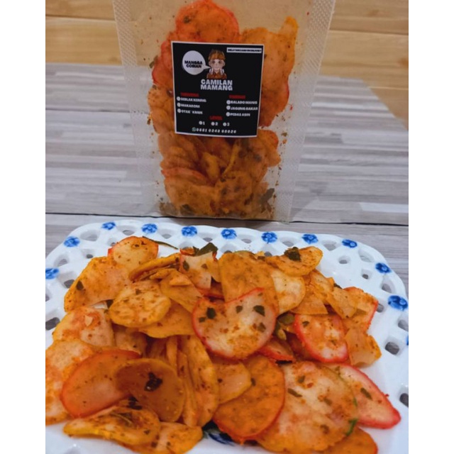 

SEBLAK KERING Snack Camilan Kerupuk Seblak Pedas Jeruk Asin Balado jagung bakar Kekinian