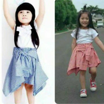 asimetris skirt rok unik anak