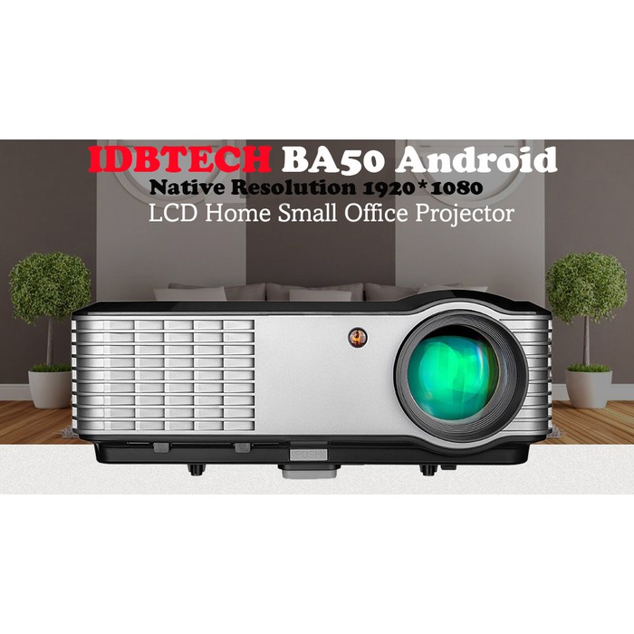 Proyektor terbaik Projector projektor IDBTECH BA50 Android WiFi Bluetooth Tv Tuner 4200 Lumens