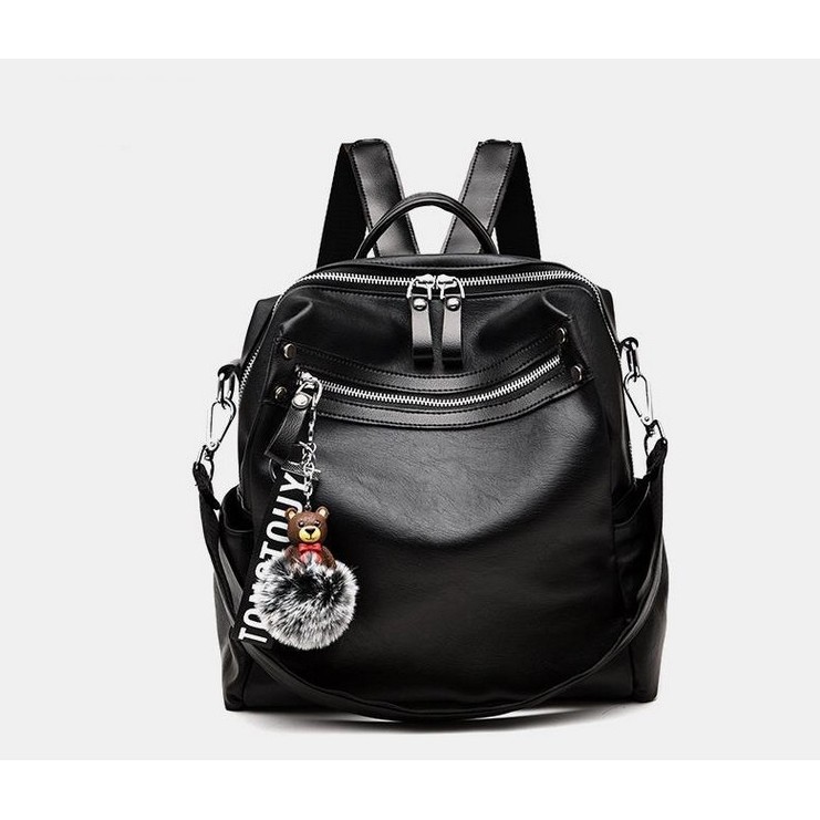 PROMO TAS FASHION WANITA IMPORT - BACKPACK - TJ7EE BLACK