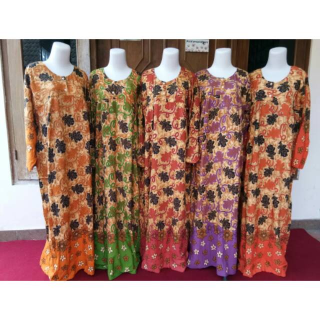 Daster Lengan Panjang Gamis Batik Model Ibu Hamil Menyusui Busui Friendly Solo Bali