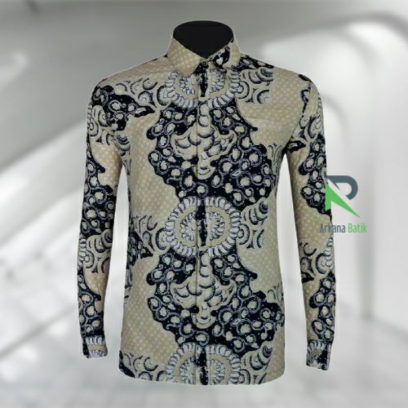 BATIK SLIMFIT Arkana Premium Kemeja Baju Pria Lengan Panjang Motif Elegan Slim Fit Modern