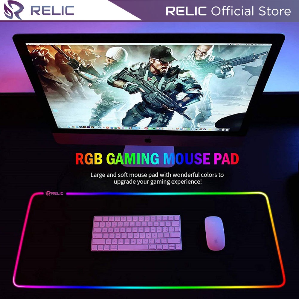 Mousepad Gaming Relic RGB Lighting 13 Colour Anti SlipHigh Precision Waterproof RGB Berkualitas Termurah