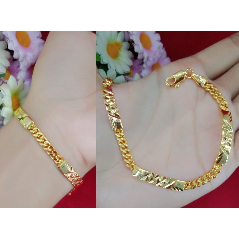 gelang rantai emas muda kadar 35% gelang wanita dewasa perhiasan emas muda kadar rendah