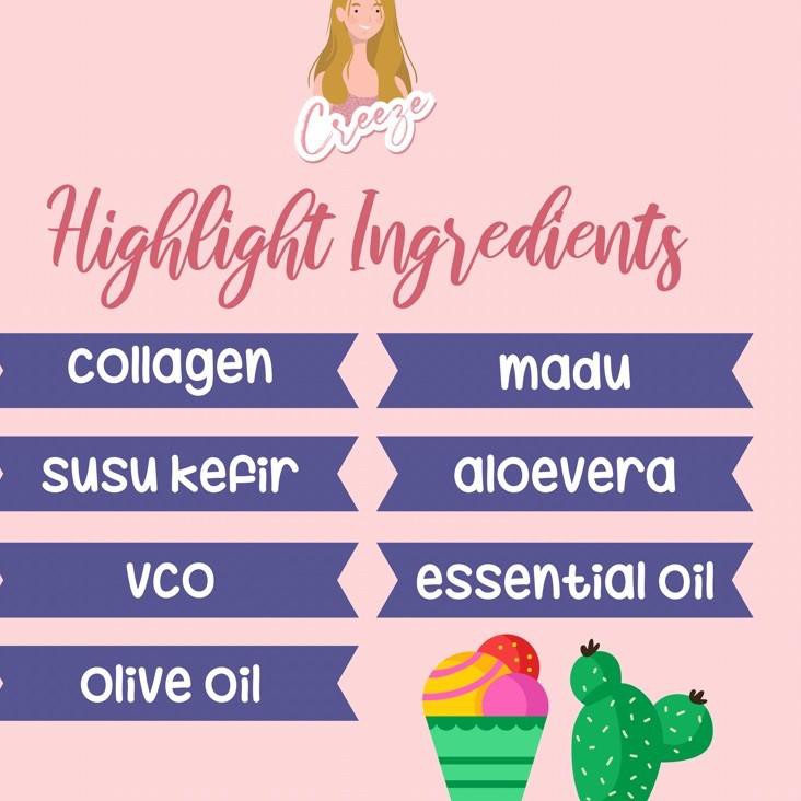 【TERSEDIA & COD】 DIST. RESMI SABUN COLLAGEN BY CREEZE SABUN KEFIR