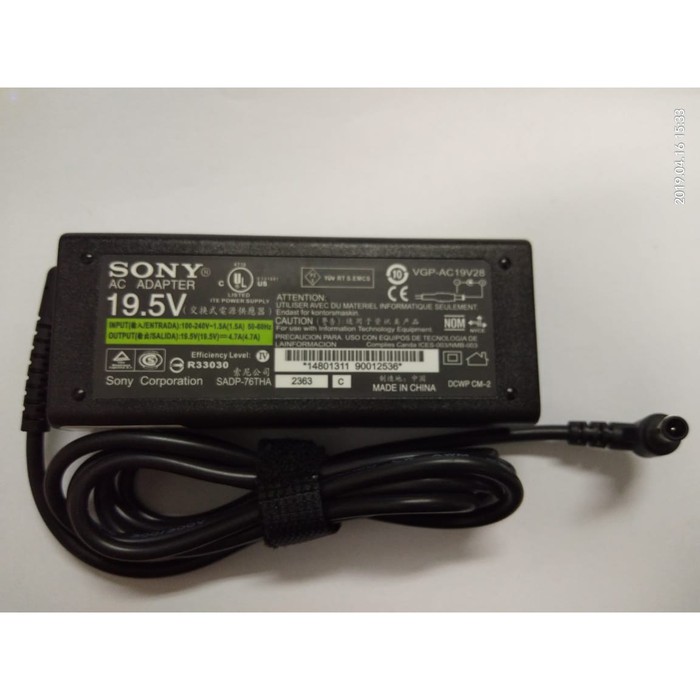 ADAPTOR TV LED SONY BRAVIA 19&quot;22&quot;24&quot;32&quot; 42 &quot; VOLT 19.5V 4.7A