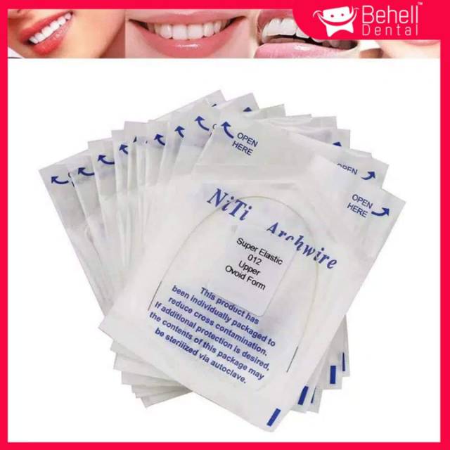 Kawat Putih Behel Dental Orthodontic Super Elastic Niti Round Arch Wire Dental Nickel Titanium Round