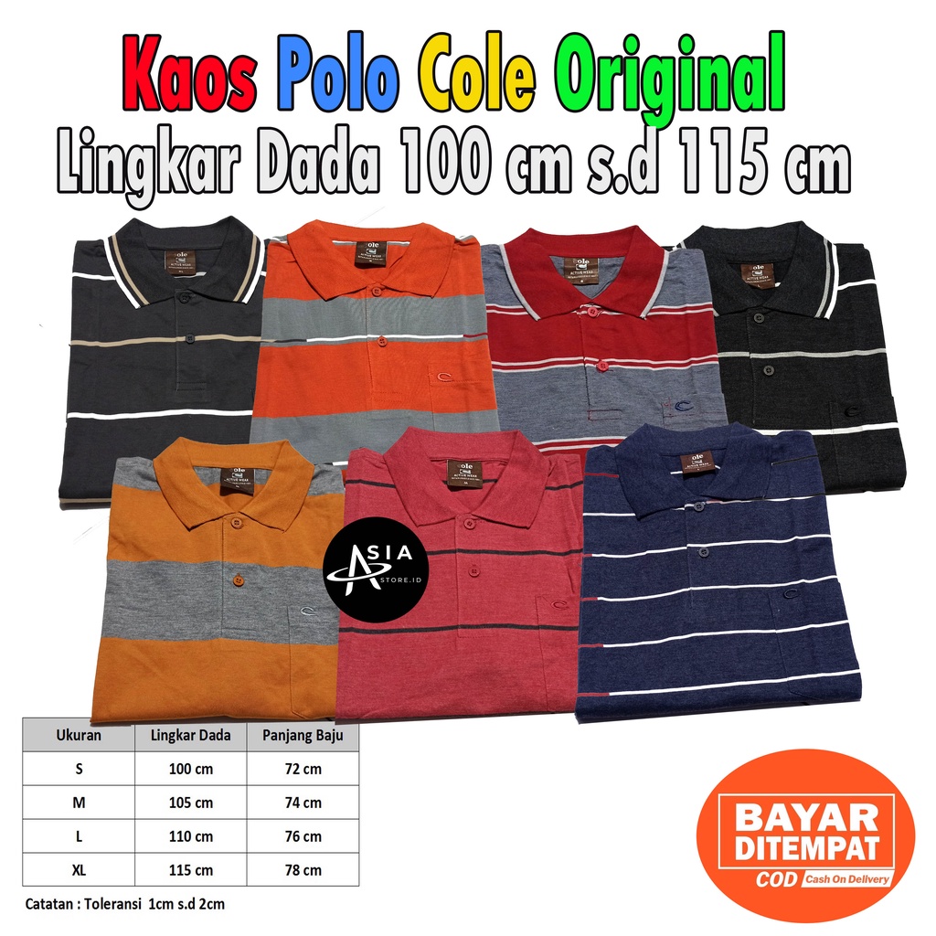 Kaos Kerah Cole Polo Shirt Stripe Wangky Cole Lengan Pendek Kaos Polo Cole Stripe Polos Original