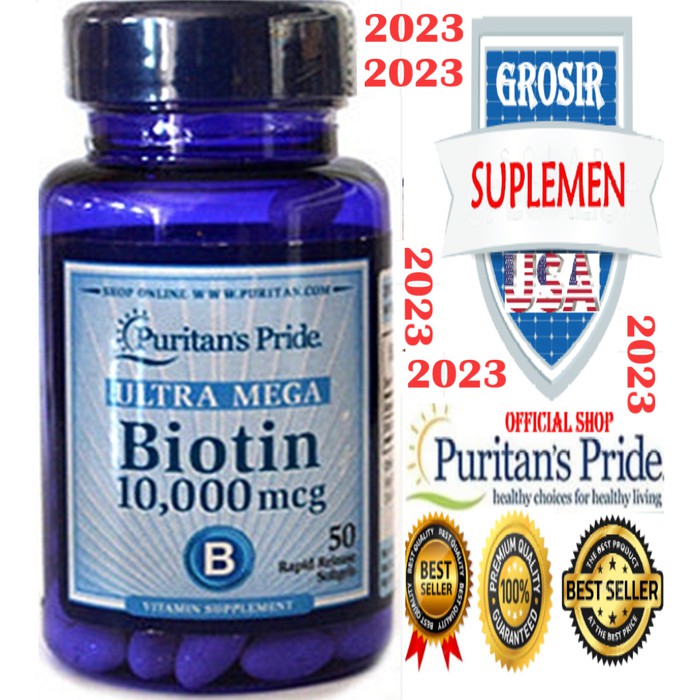 BIOTIN PURITAN 10000 mcg 50 PENYUBUR RAMBUT 100% ORIGINAL IMPOR USA