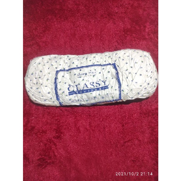 Bantal Guling Dacron  Anti Alergi Sleep Max Classy Bolster Premium Motif Kembang / Bunga Biru Size 21 X 77 CM